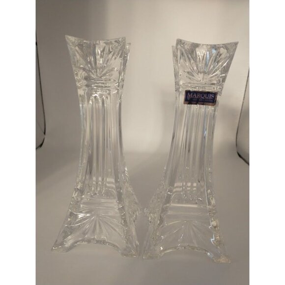 Marquis By Waterford Crystal Candle Holders 7" Tall Made in Germany - Picture 2 of 8